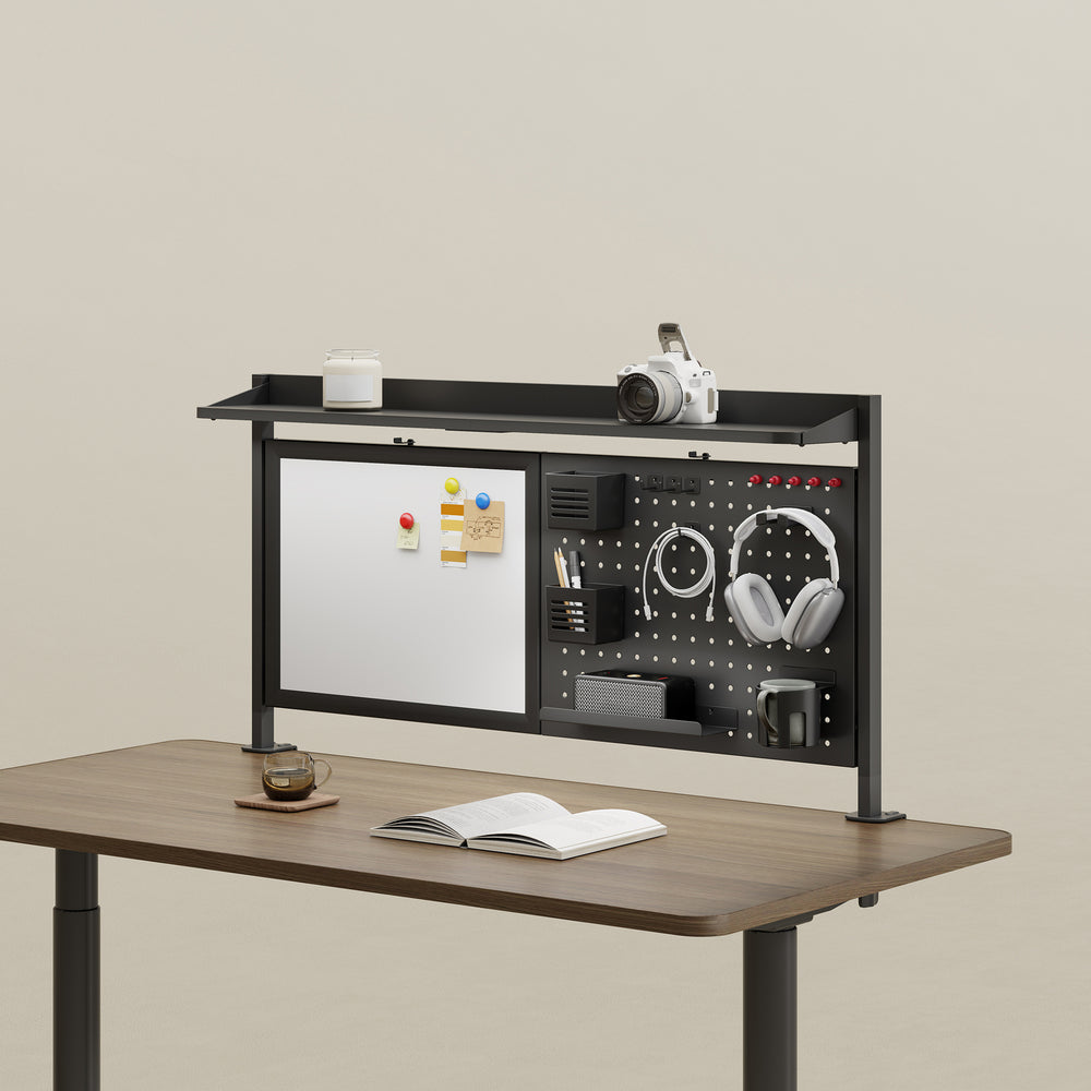 Virvik clamp-on desk organiser 117x73 cm stål [en.casa]