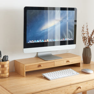 Skærmholder Hallstahammar 56x18x9,5 cm bambus [en.casa] - premiumXL