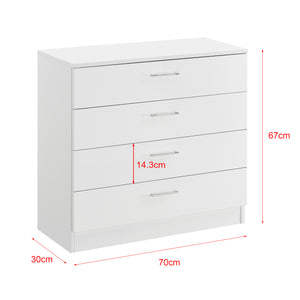 Skuffeskab Drammen 67x70x30 cm med 4 skuffer sort/hvid en.casa