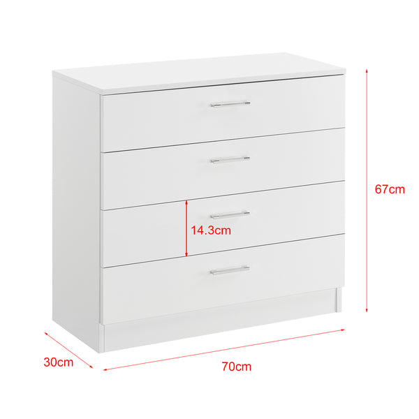 Skuffeskab Drammen 67x70x30 cm med 4 skuffer sort/hvid en.casa