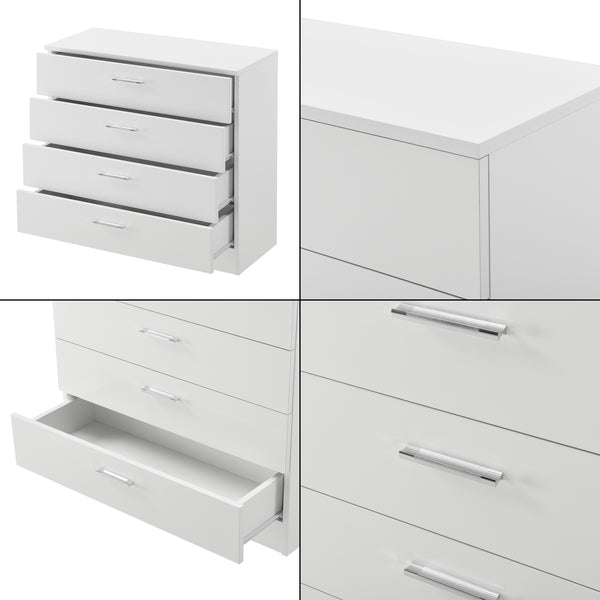 Skuffeskab Drammen 67x70x30 cm med 4 skuffer sort/hvid en.casa