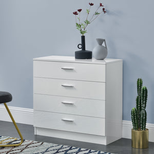Skuffeskab Drammen 67x70x30 cm med 4 skuffer sort/hvid en.casa