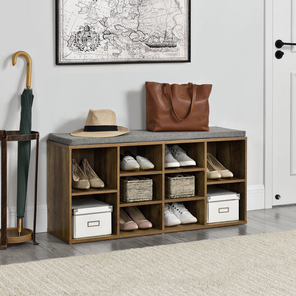 [en.casa]® Skohylde/Skoskab/Bænk med hylder for sko - 103x30x48cm - i forskellige farver