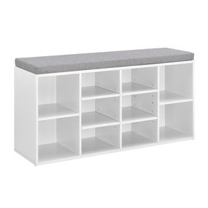 Skoreol Ymir 103x30x48 cm 10 hylder Bænk Hvid/Grå en.casa - premiumXL
