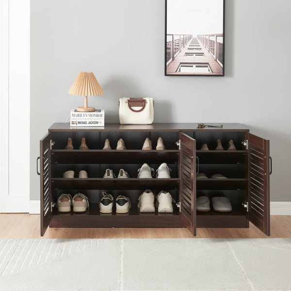 Skoskab Løten 125x36x62 cm Wenge [en.casa]