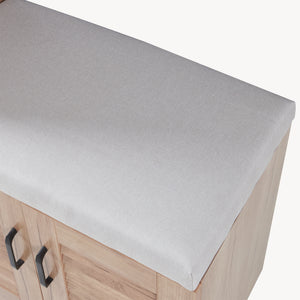 Løten skoskab med bænk 120x36x97 cm egetræslook [en.casa]
