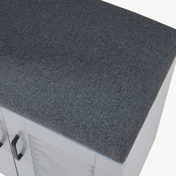 Skoskab Løten med bænk 120x36x97 cm Grå [en.casa]