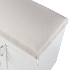 Skoskab Løten med bænk 120x36x97 cm hvid [en.casa]