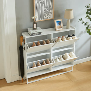 Skoskab Ylitornio 91,5x100x19 cm Hvid [en.casa]