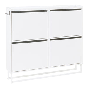 Skoskab Ylitornio 91,5x100x19 cm Hvid [en.casa]