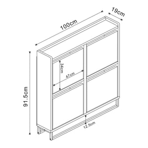 Skoskab Ylitornio 91,5x100x19 cm Hvid [en.casa]