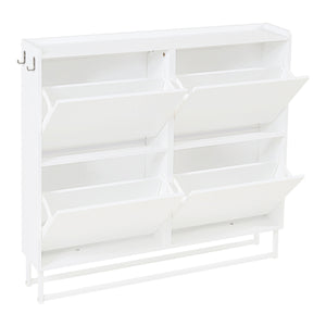 Skoskab Ylitornio 91,5x100x19 cm Hvid [en.casa]