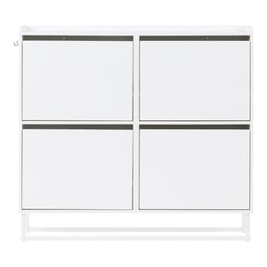 Skoskab Ylitornio 91,5x100x19 cm Hvid [en.casa]