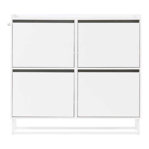 Skoskab Ylitornio 91,5x100x19 cm Hvid [en.casa]