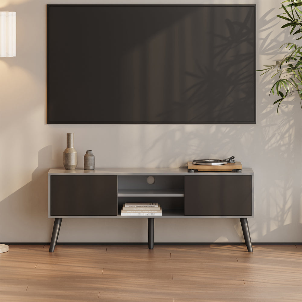 TV-bord Eskilstuna med 2 skabslåger og 2 hylder [en.casa] - premiumXL