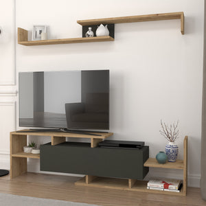 Liksefte TV-skab med væghylde 154x28x42 cm [en.casa]