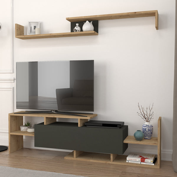 Liksefte TV-skab med væghylde 154x28x42 cm [en.casa]