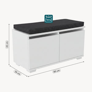 Skobænk Brande med 4 opbevaringsrum 42x80x35cm i forskellige farver. farver [en.casa]