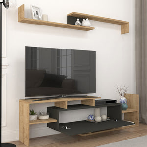 Liksefte TV-skab med væghylde 154x28x42 cm [en.casa]