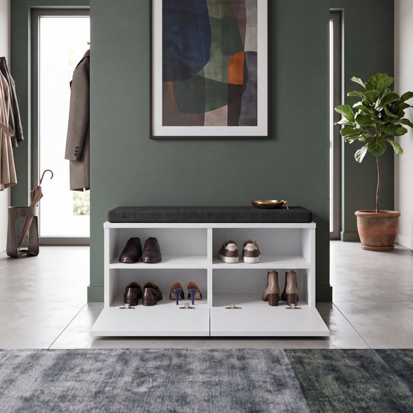 Skobænk Brande med 4 opbevaringsrum 42x80x35cm i forskellige farver. farver [en.casa]