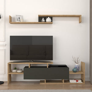 Liksefte TV-skab med væghylde 154x28x42 cm [en.casa]