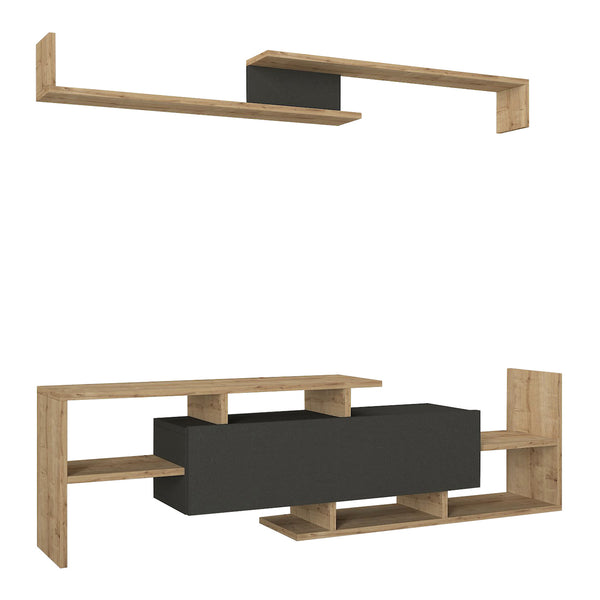 Liksefte TV-skab med væghylde 154x28x42 cm [en.casa]