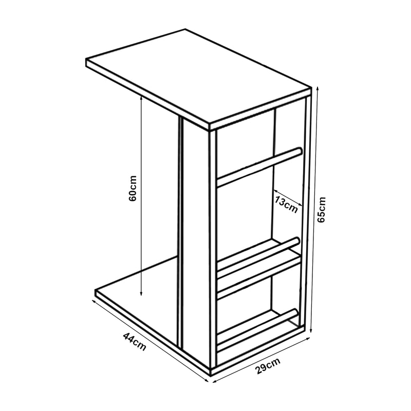 Målskitse Sidebord Siikainen [en.casa]