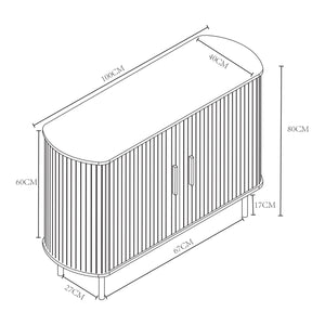 Aparador Tvedestrand bambú con puertas 100x40x80cm [en.casa]