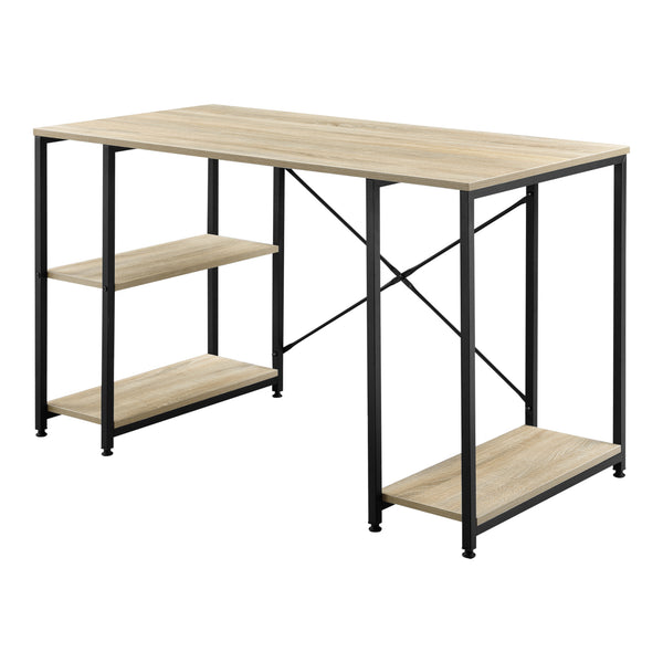 [en.casa]® Skrivebord Aarhus med hylder - 75x120x60cm - stål - melaminbelagt spånplade