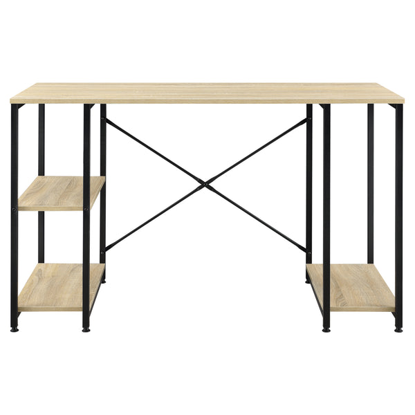 [en.casa]® Skrivebord Aarhus med hylder - 75x120x60cm - stål - melaminbelagt spånplade