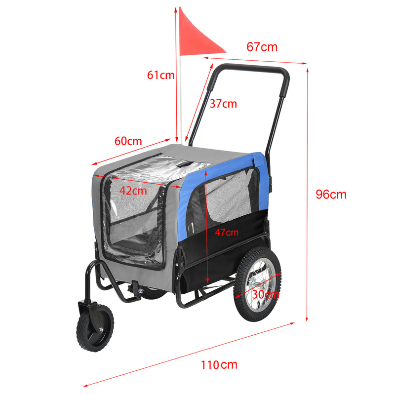 Målskitse [pro.tec]® Hundetransport - cykelanhænger/vogn til transport af hunde - bærekapacitet: 20 kg - i forskellige farver