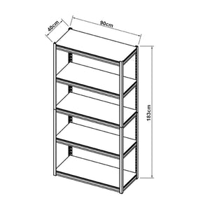 Austrheim heavy duty reol 90x40x183cm i forskellige farver. farver [en.casa]