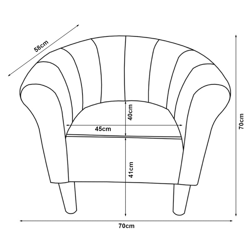 Målskitse Lænestol Jelgava 70x70x58 cm i forskellige farver og designs [en.casa]