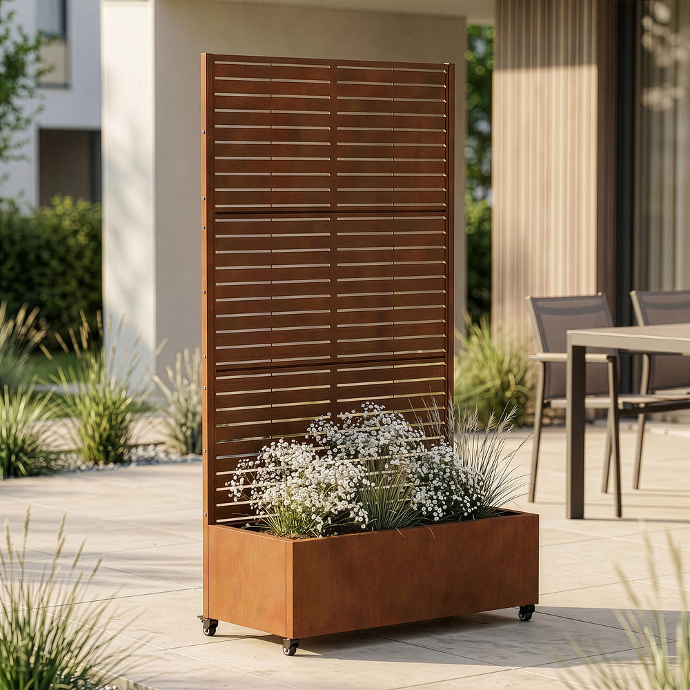 Skillevæg Nodepp med blomsterkasse i stål [casa.pro]