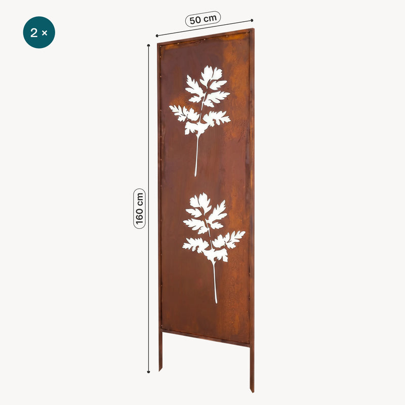 Målskitse Havestik Irsina 2 stk. sæt 160x50 cm cortenstål rustfinish [casa.pro]