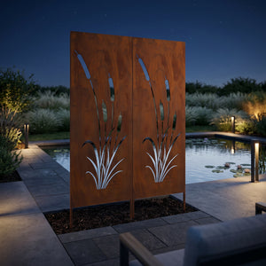 Havepinde Irsina 2 stk. sæt 160x50 cm cortenstål rustfinish [casa.pro]