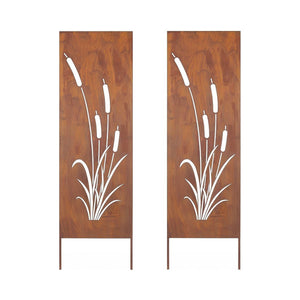 Havepinde Irsina 2 stk. sæt 160x50 cm cortenstål rustfinish [casa.pro]