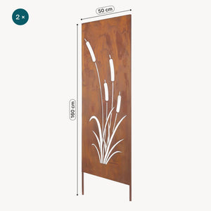 Havepinde Irsina 2 stk. sæt 160x50 cm cortenstål rustfinish [casa.pro]