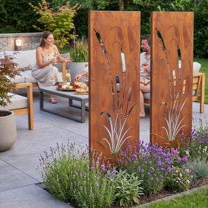Havepinde Irsina 2 stk. sæt 160x50 cm cortenstål rustfinish [casa.pro]