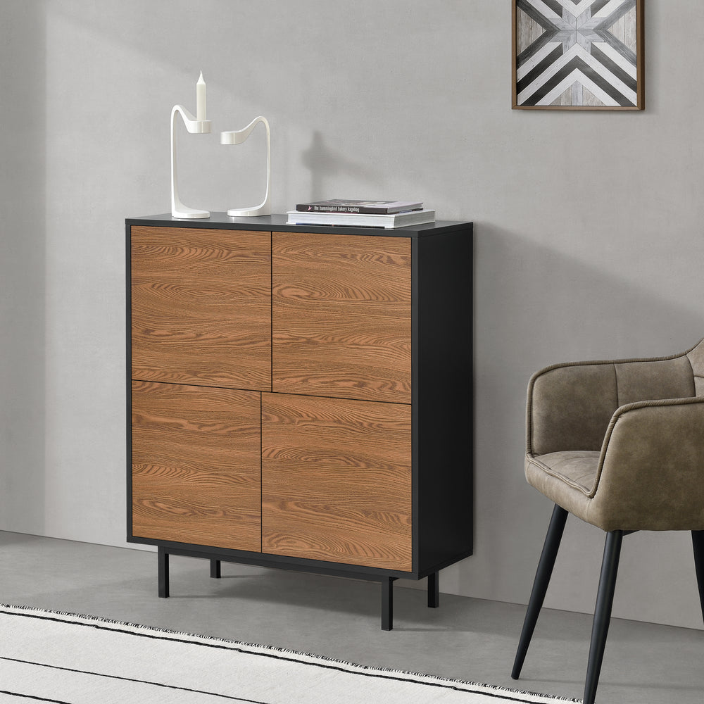 Sidebord Gnosjö 80x30x93cm Sort/Mørk træfarve en.casa - premiumXL