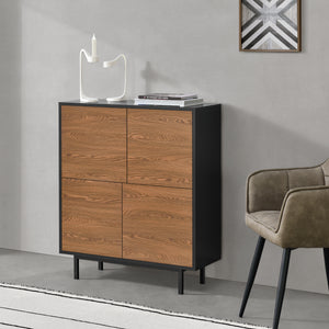 Sidebord Gnosjö 80x30x93cm Sort/Mørk træfarve en.casa - premiumXL
