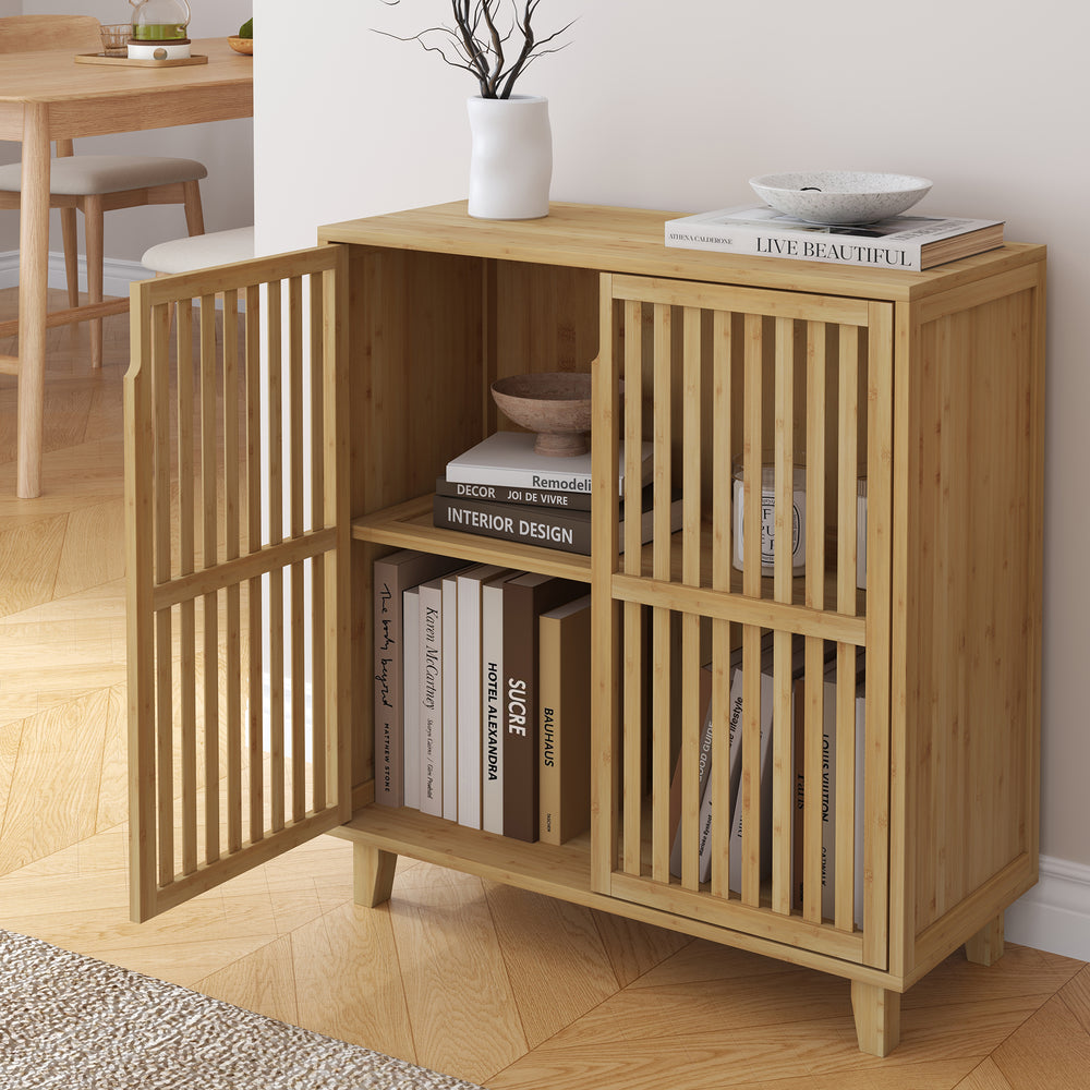 Sirgerg sideskab 77x72x33 cm naturlig bambus [en.casa]