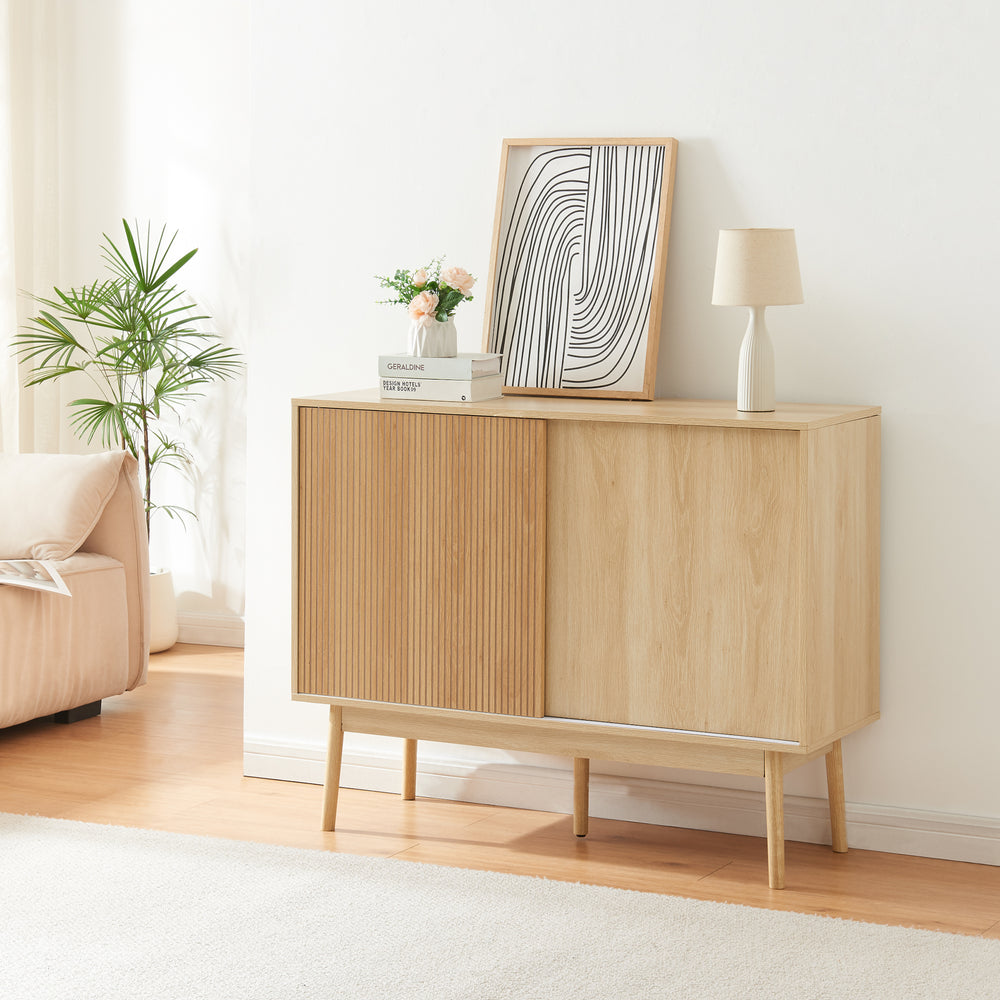 Skænk Landskrona 115x40x90 cm egetræslook [en.casa].