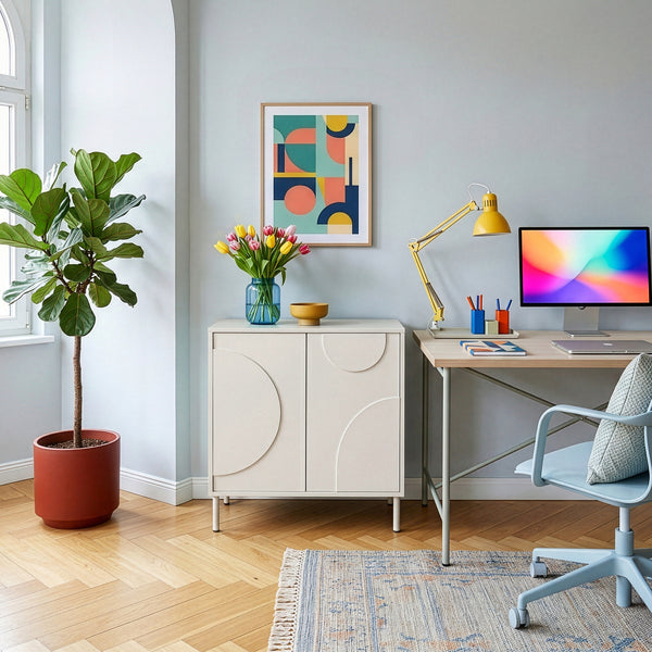 Aparador Holea con 2 puertas MDF 75x70x34 cm - [en.casa]