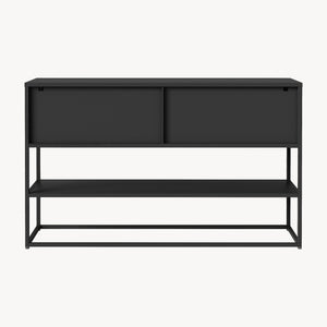 Skænk Säkylä med 4 glasdøre 150x38x90 cm stål [en.casa]