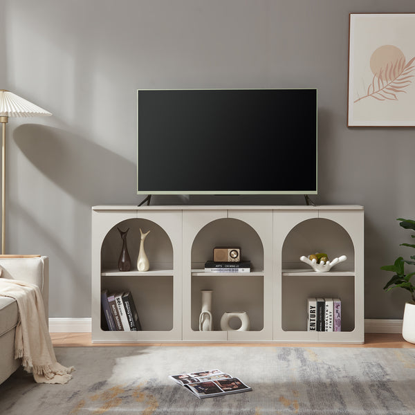 Aparador Trorhun diseño arqueado de 2 niveles [en.casa]