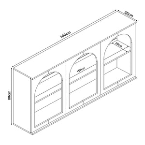 Aparador Trorhun diseño arqueado de 2 niveles [en.casa]