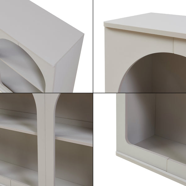 Aparador Trorhun diseño arqueado de 2 niveles [en.casa]