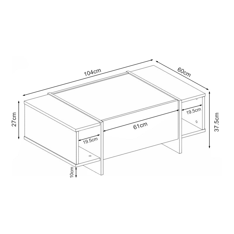 Målskitse Sofabord Tavak 104x60x38 cm [en.casa]