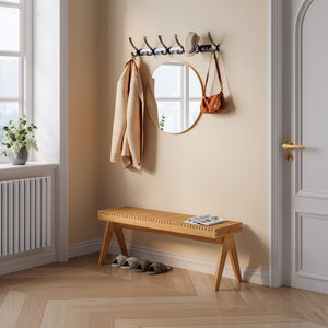 Bænk Lasdarvoo 120x35x45 cm naturlig bambus [en.casa]